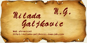 Milada Galjković vizit kartica